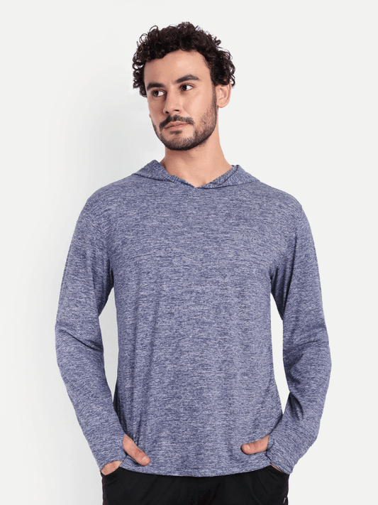 Sun Protection Hoodie | Blue Melange